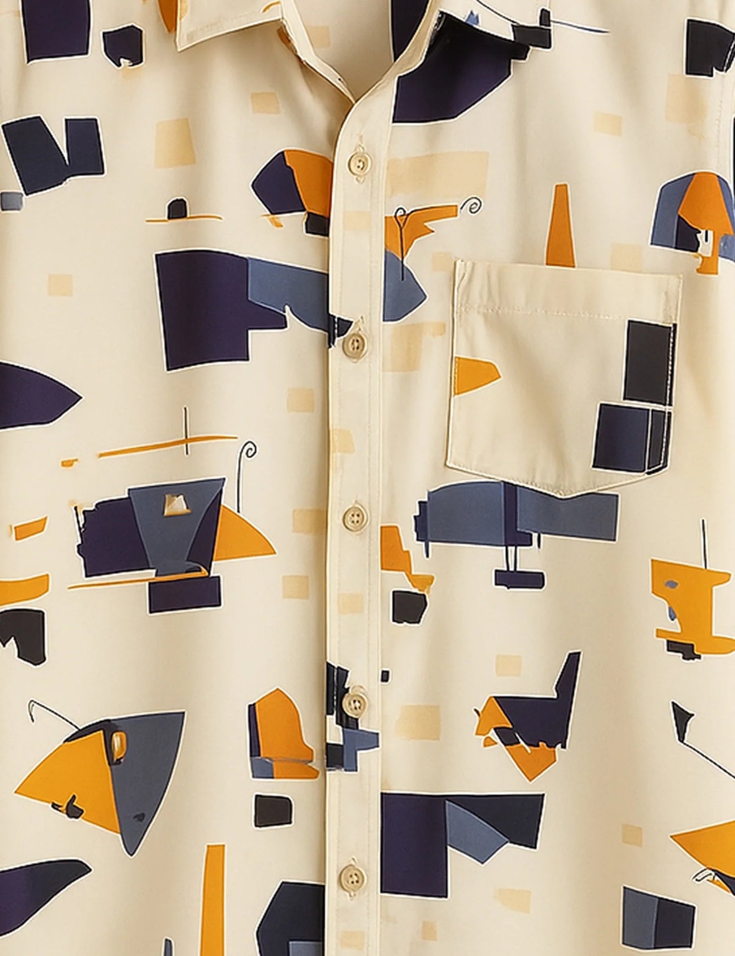 Men's Light Abstract Geometric Print – Printed Half Sleeve Shirt