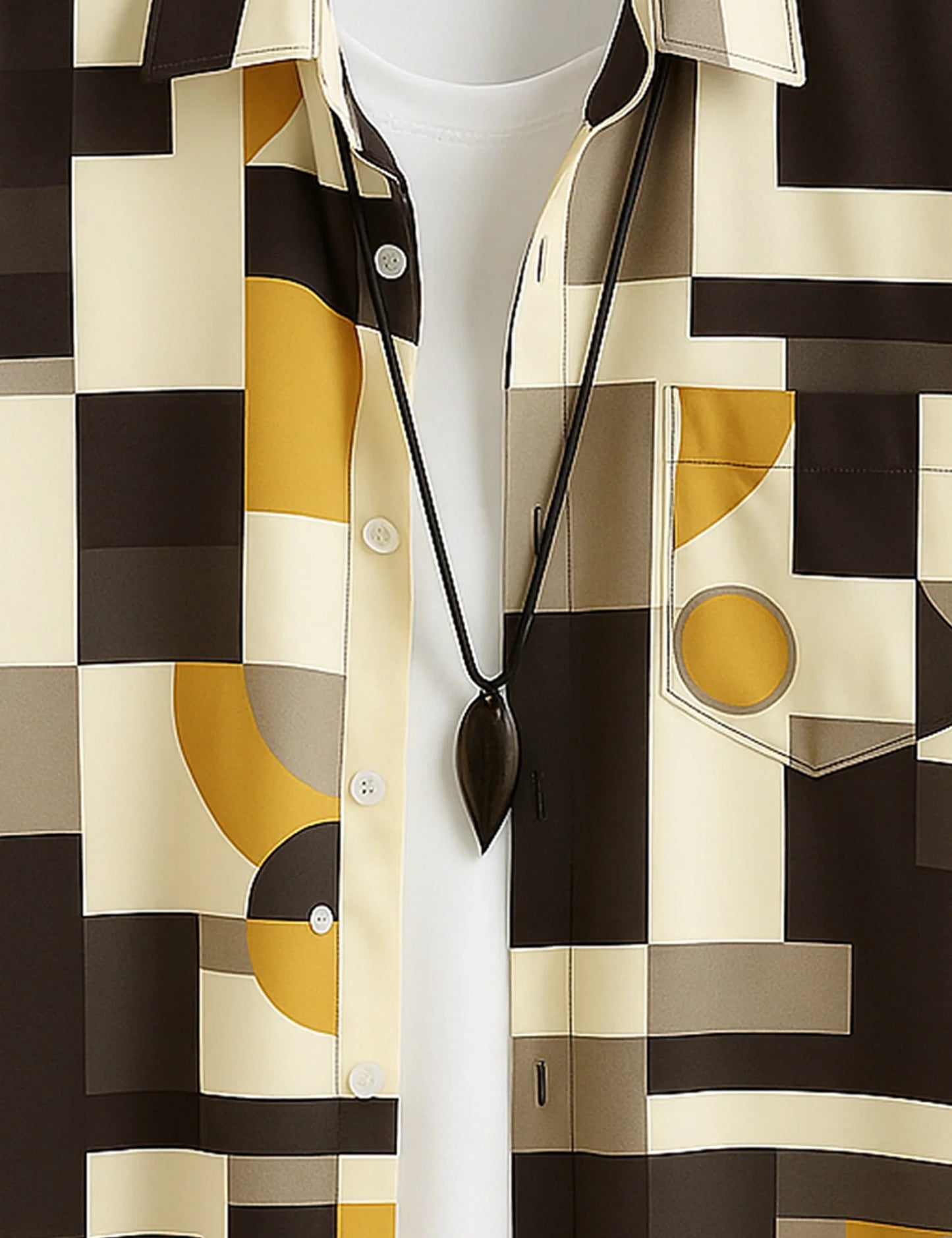 Men's Geometric Modern Abstract Style - Printed Half Sleeve Shirt