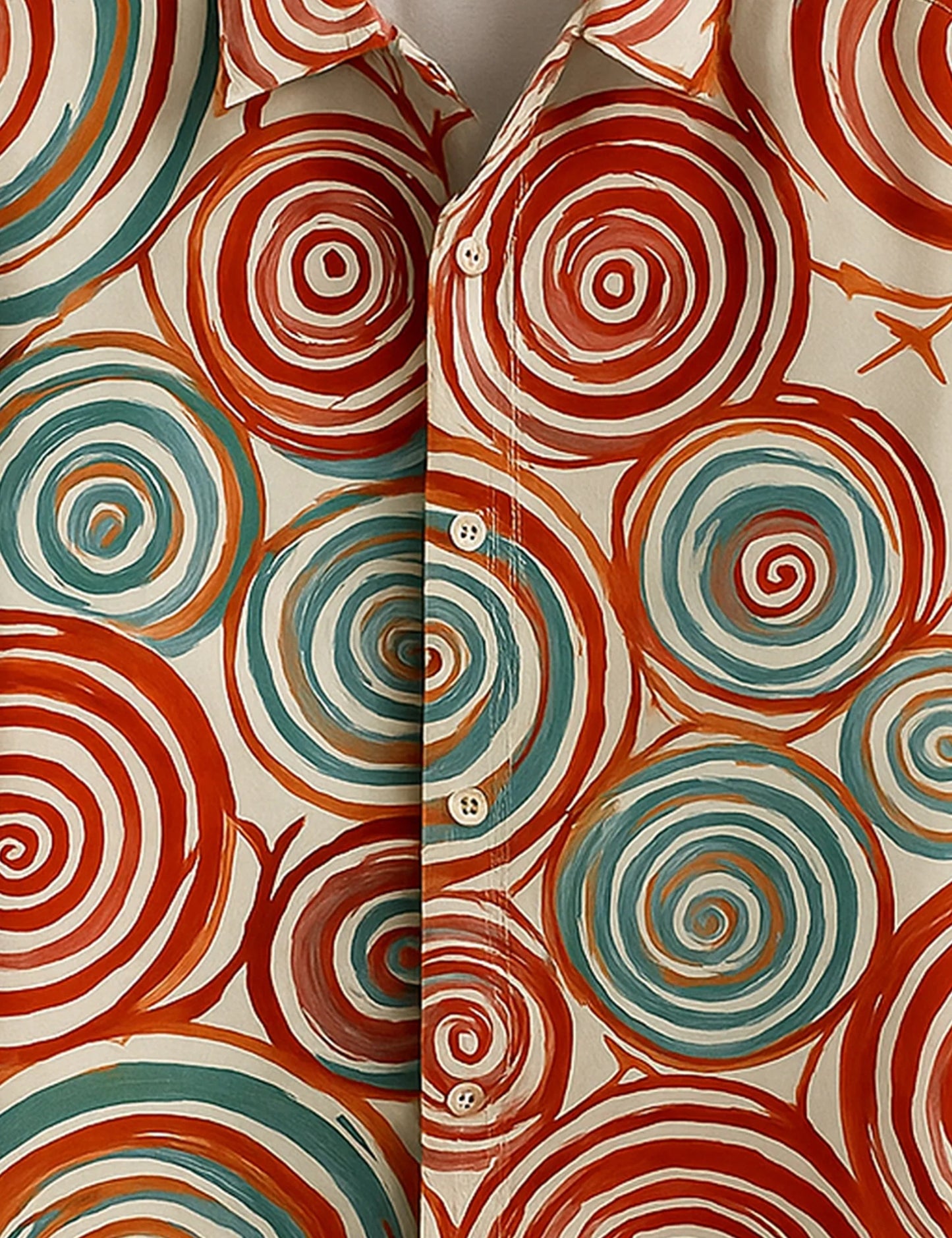 Men's Tribal Abstract Spiral - Printed Half Sleeve Shirt