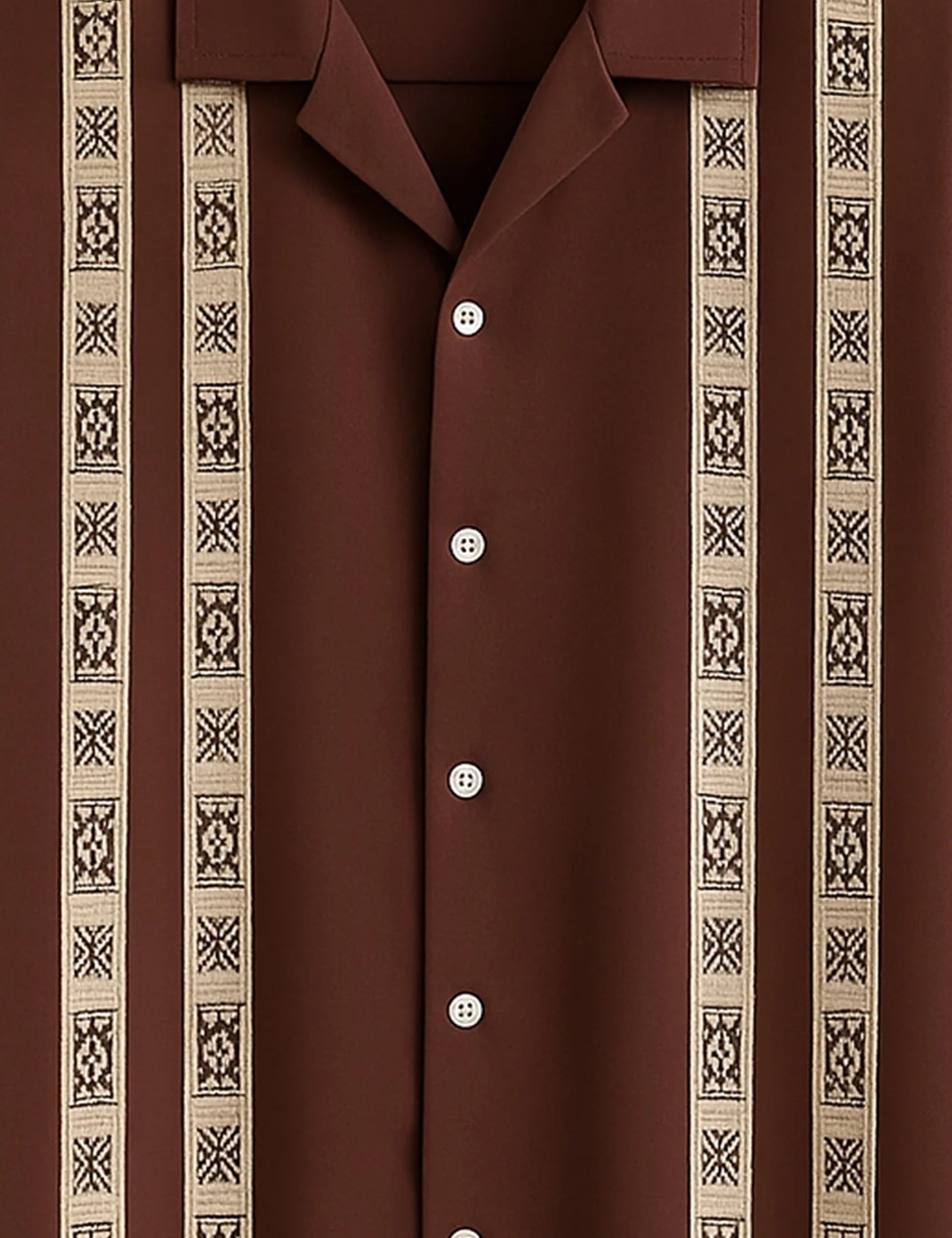Men's Maroon Tribal Stripe – Printed Half Sleeve Shirt