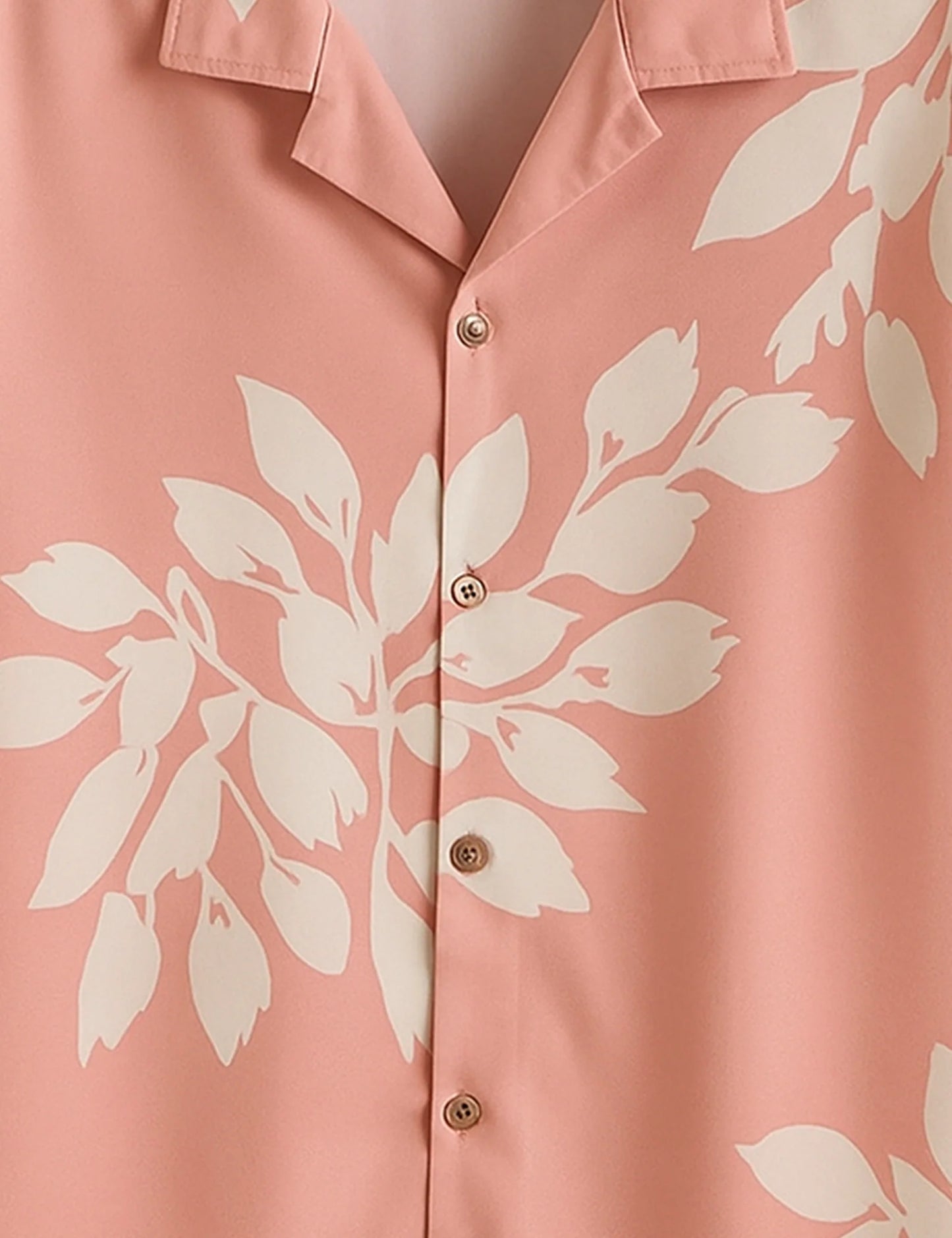 Men's Pink Flower Leaf Print – Printed Half Sleeve Shirt