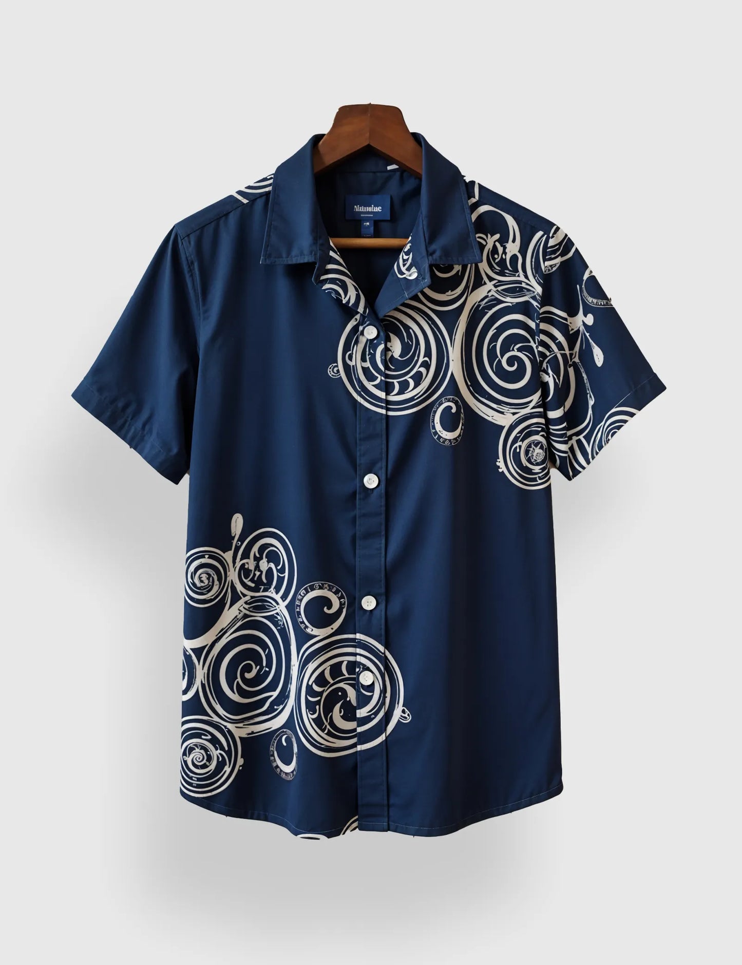 Blue Geometry Men's Half Sleeves Printed Shirt Exclusive