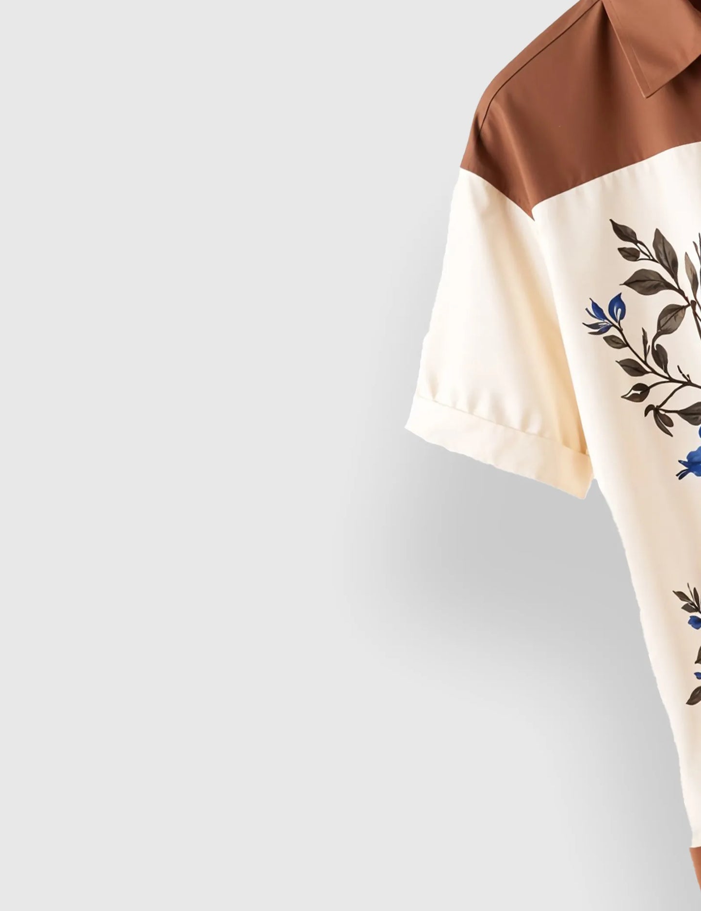 Brown Flower Men's Half Sleeves Printed Shirt Exclusive