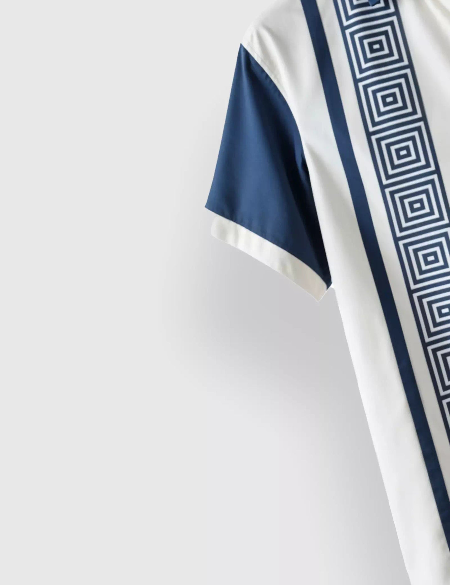 Blue And White Stripped Designer Men's Half Sleeves Printed Shirt Exclusive