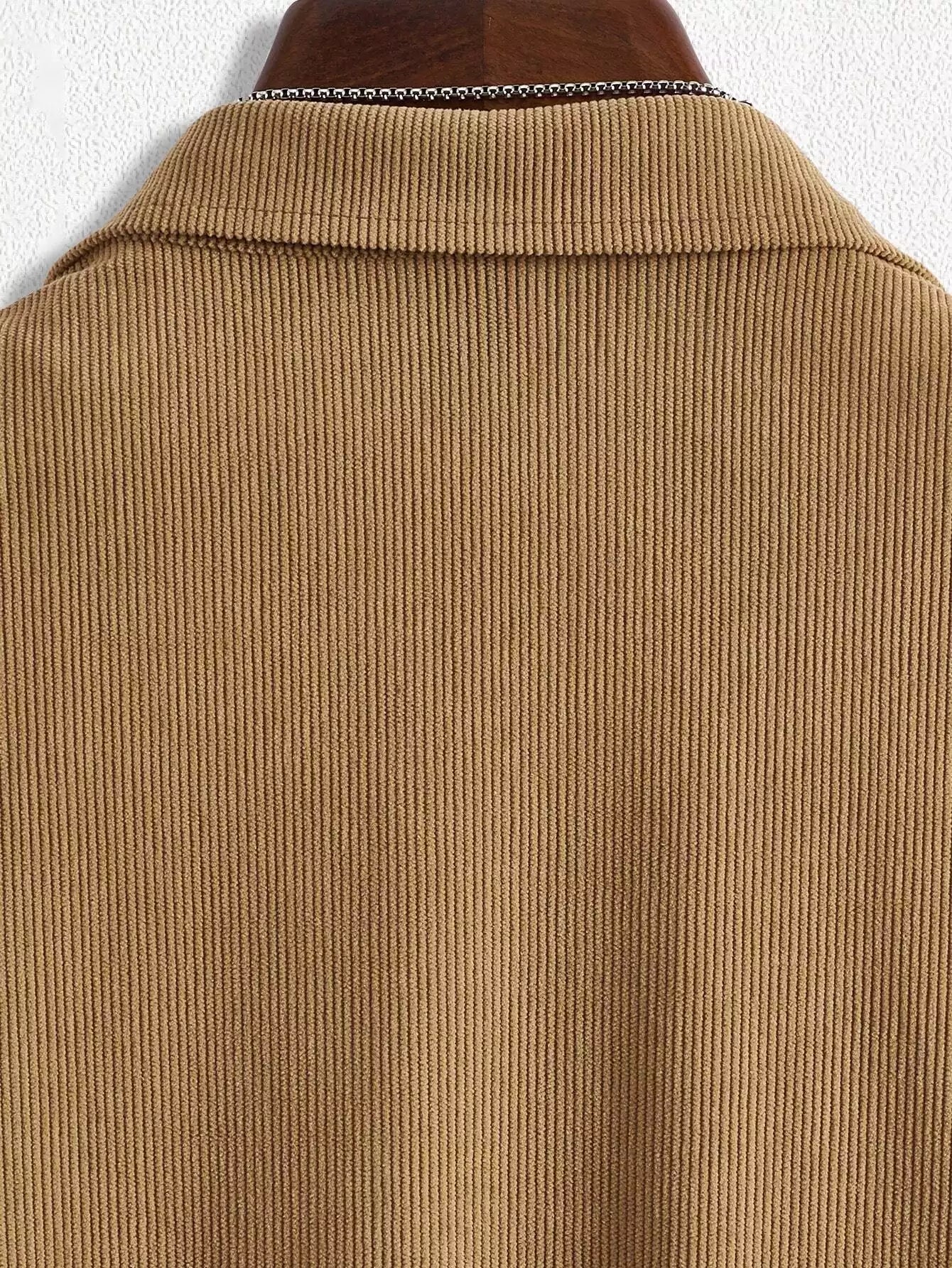 CORDS BROWN POCKET Design Mens Half Sleeves Premium Cords Cotton Material