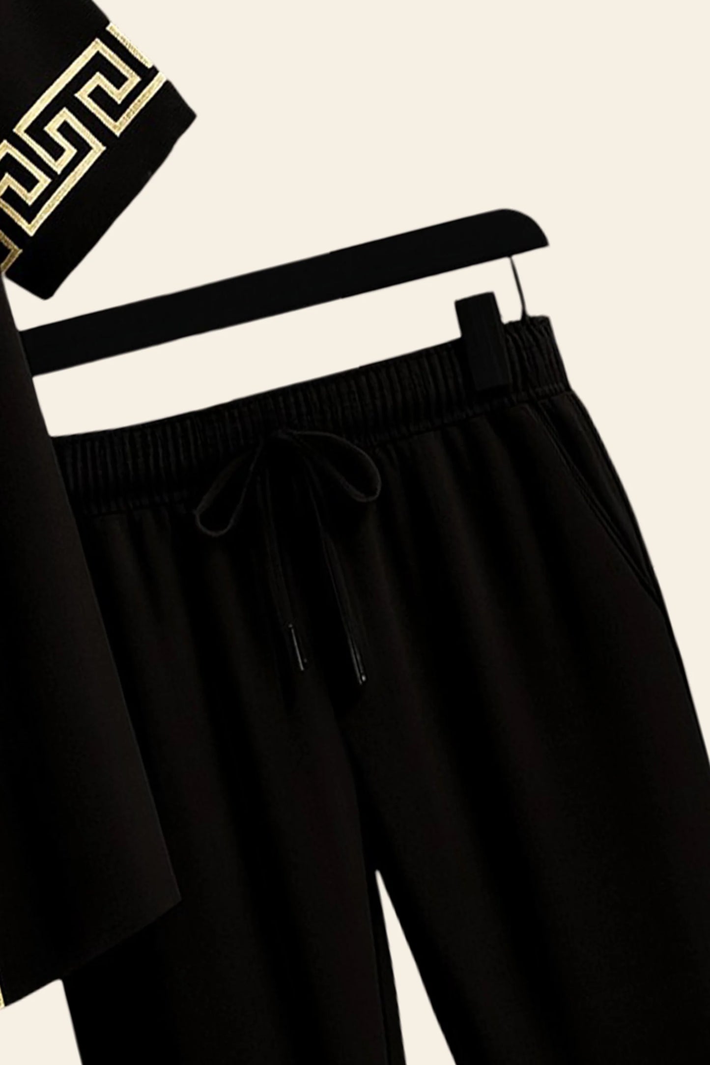 Black Border Men's Casual Half Sleeve Shirt and Full Pant Set