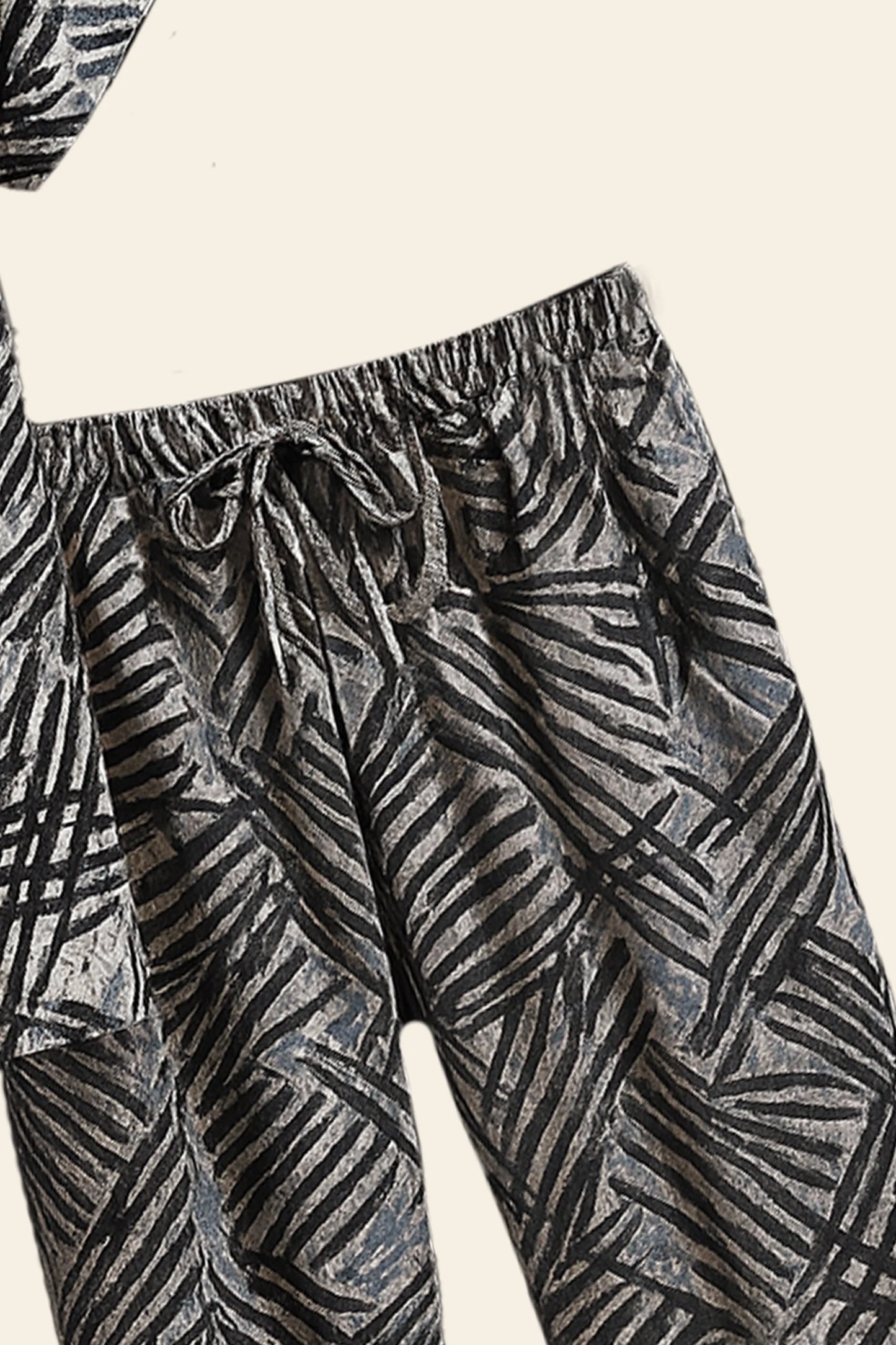 Black Scratch Men's Casual Half Sleeve Shirt and Full Pant Set