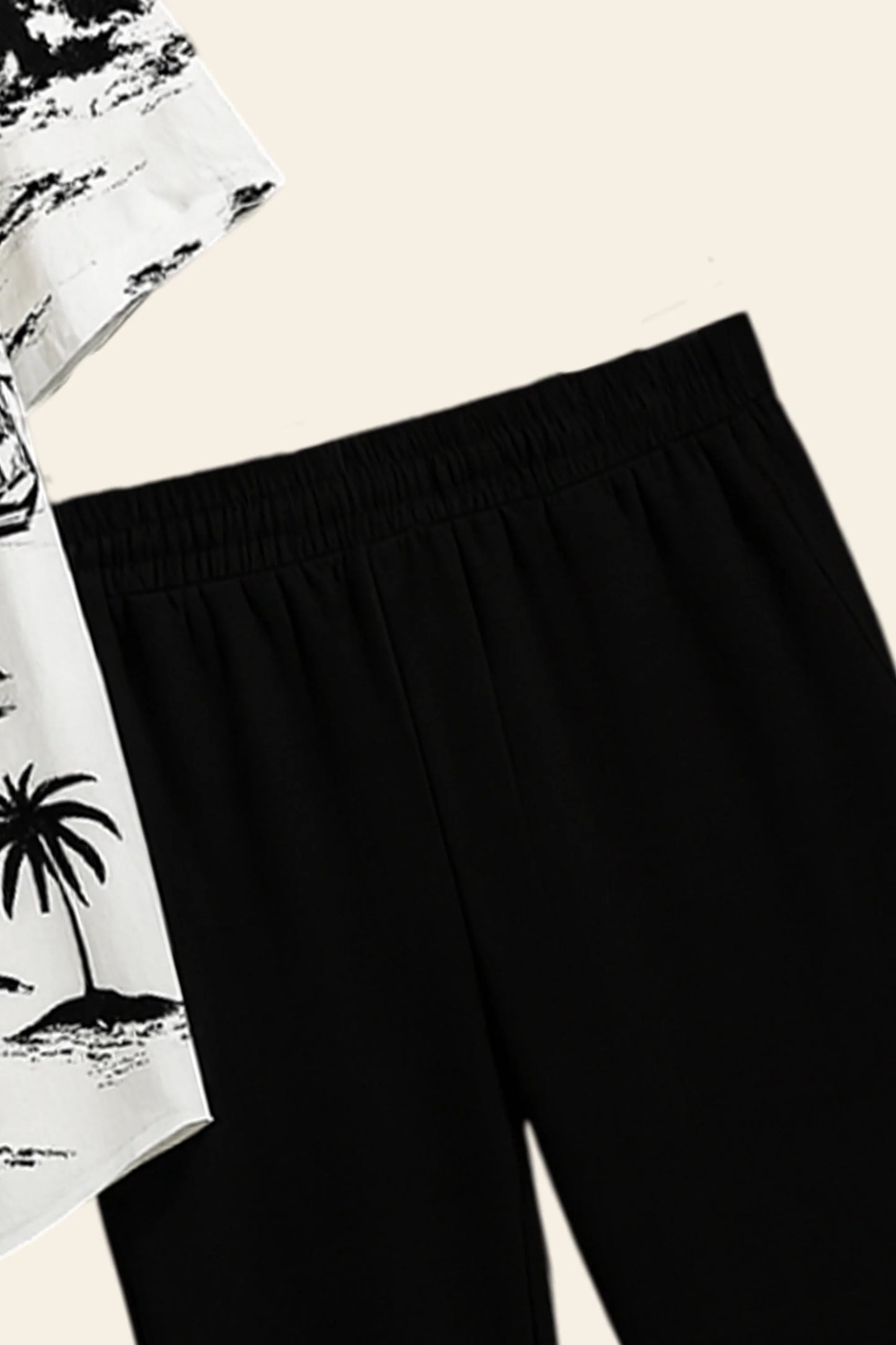 White Beach Men's Casual Half Sleeve Shirt and Full Pant Set