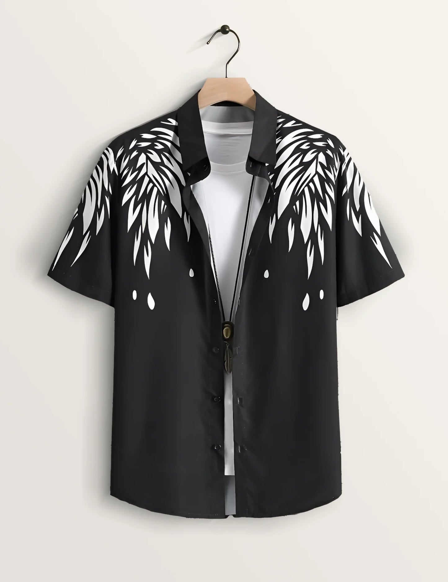 Black Splash Printed Essential Everyday Cotton Shirt for Men