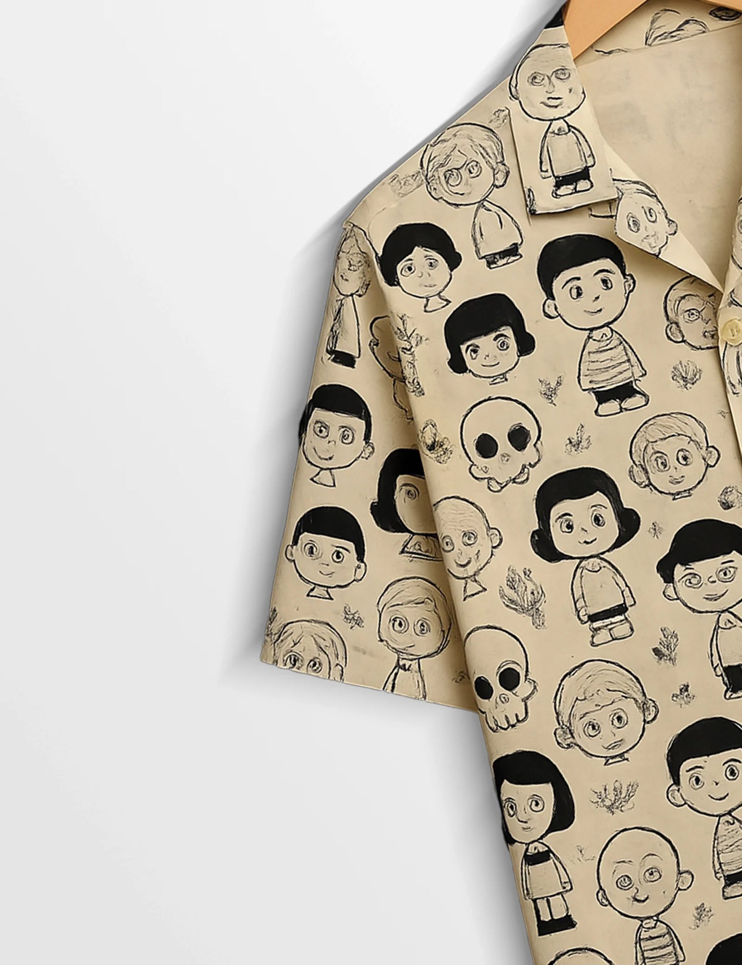 Cartoon Printed Tailored Touch Cotton Shirt for Men