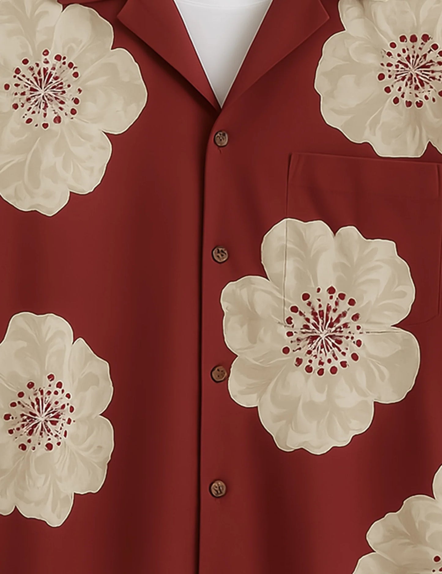 Red Flower SleekFit Cotton Casual Shirt for Men