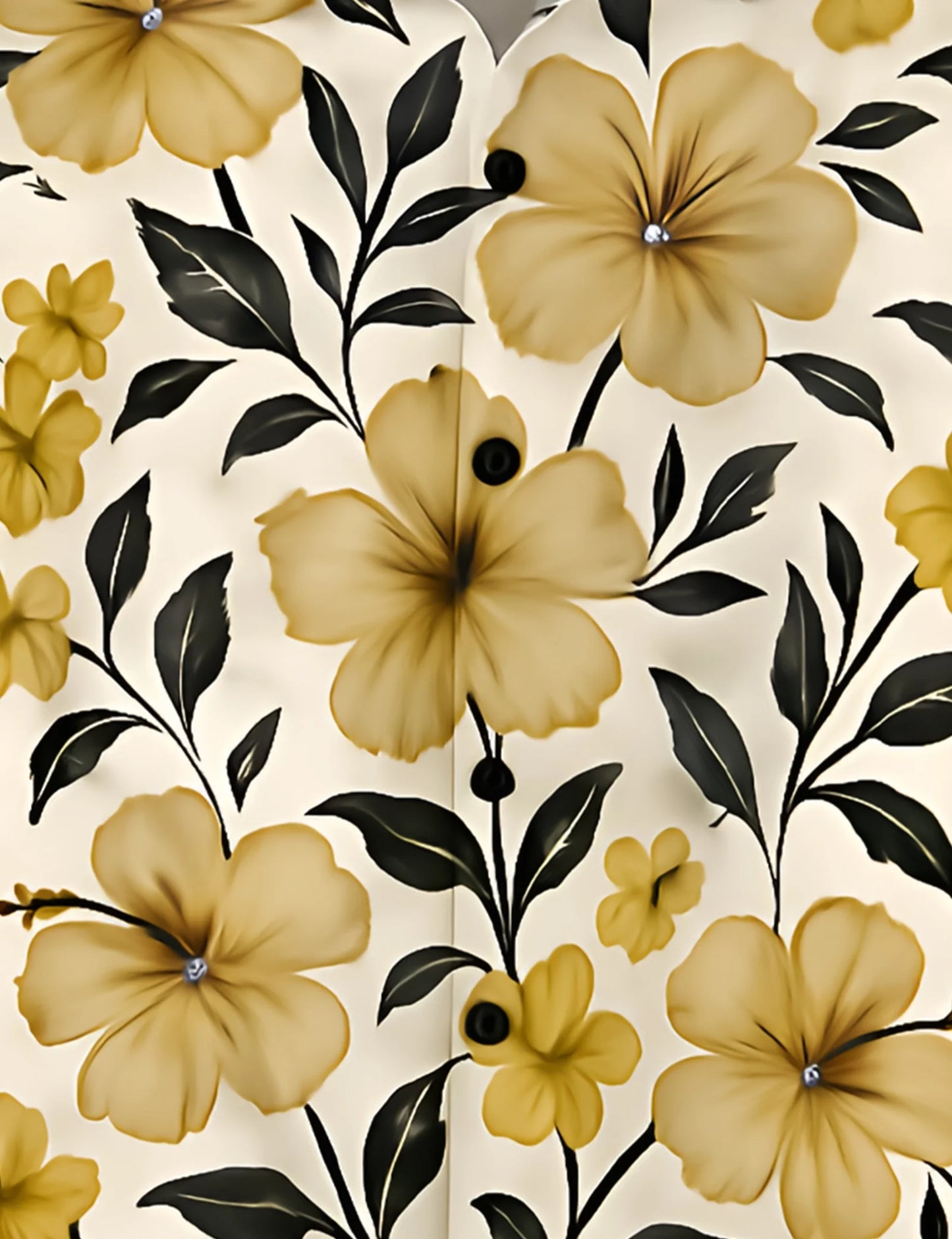 Yellow Floral Soft Touch Cotton Shirt for Men