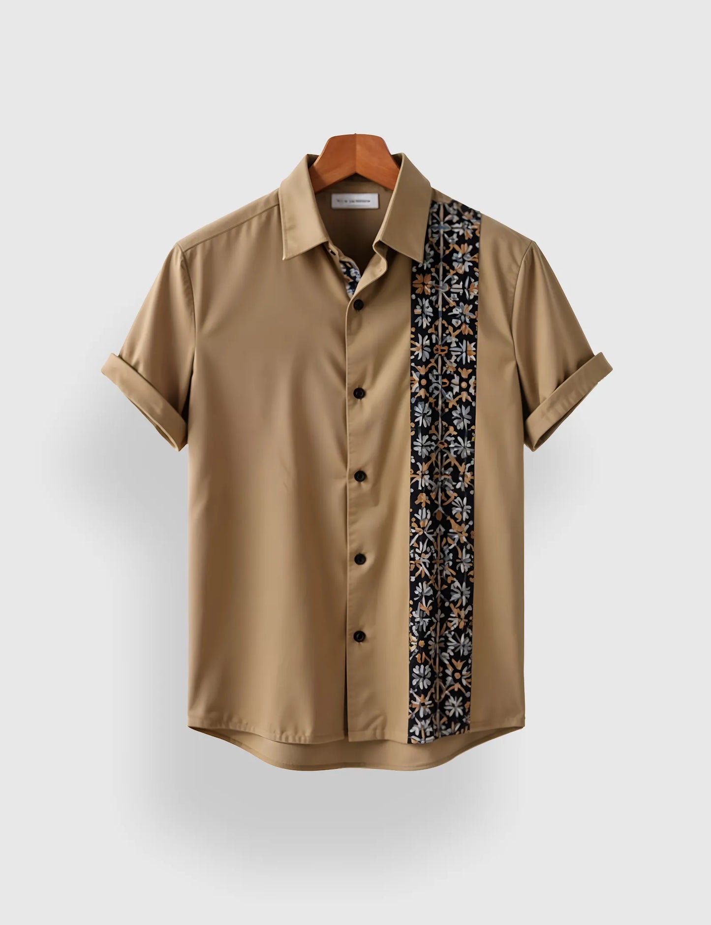 Peach Straight Line Men's Half Sleeves Printed Shirt Exclusive
