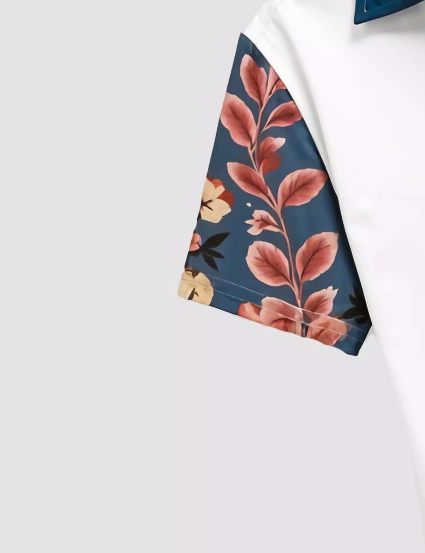 White Flower Printed Designer Men's Half Sleeves Printed Shirt Exclusive Super Sale