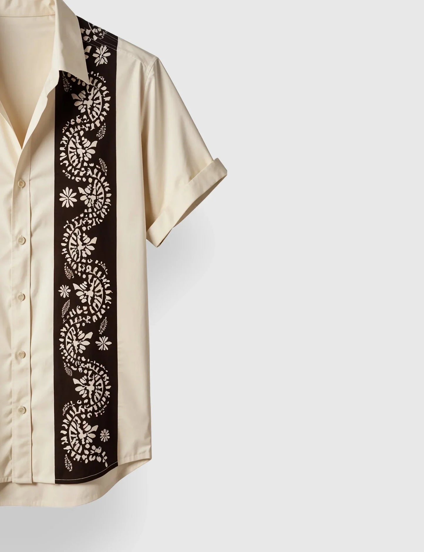 Yellow White Patch Men's Half Sleeves Printed Shirt Exclusive