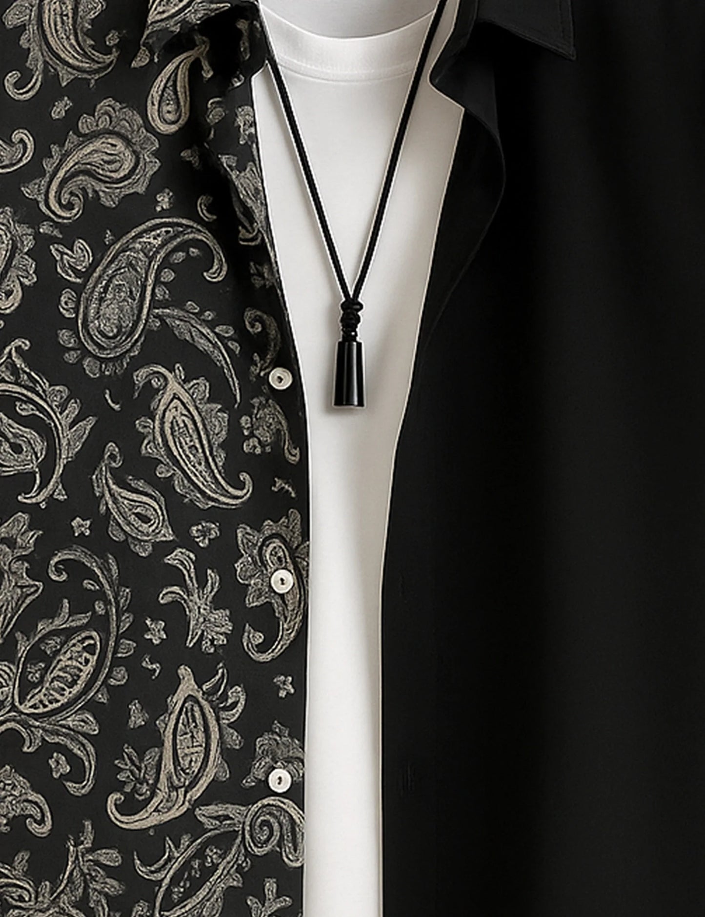 Men's Paisley and Solid Split – Printed Half Sleeve Shirt