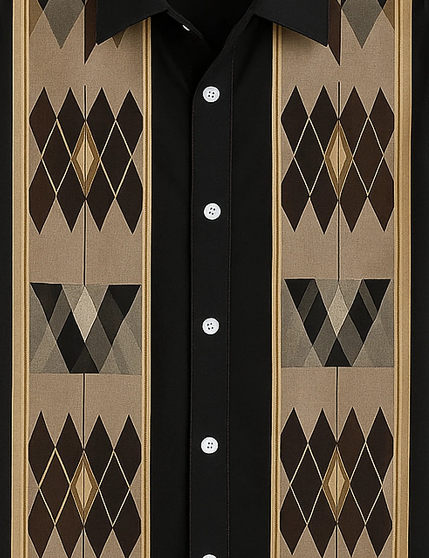 Men's Black Heritage Lines – Printed Half Sleeve Shirt