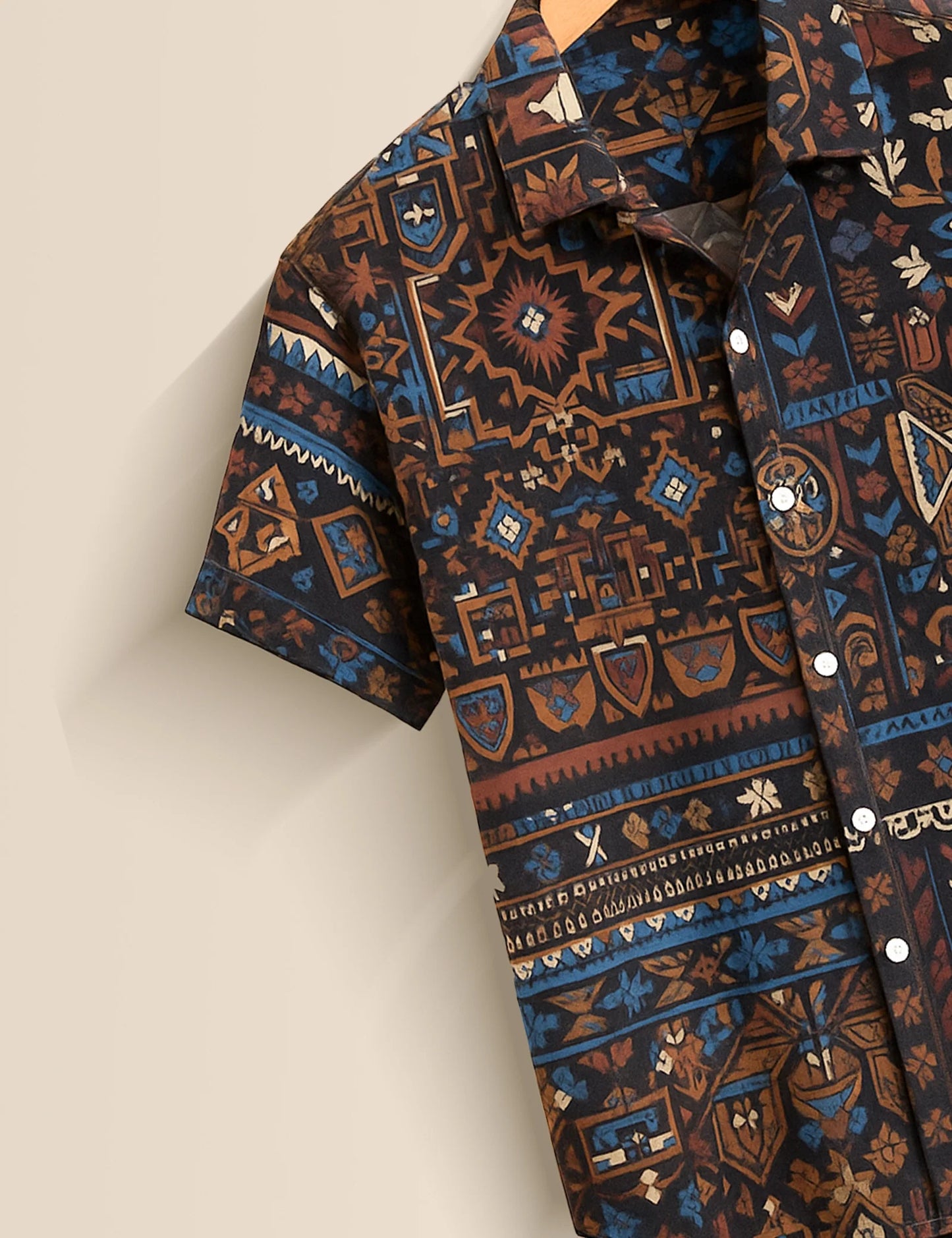 Men's Black Mystic Mosaic – Printed Half Sleeve Shirt