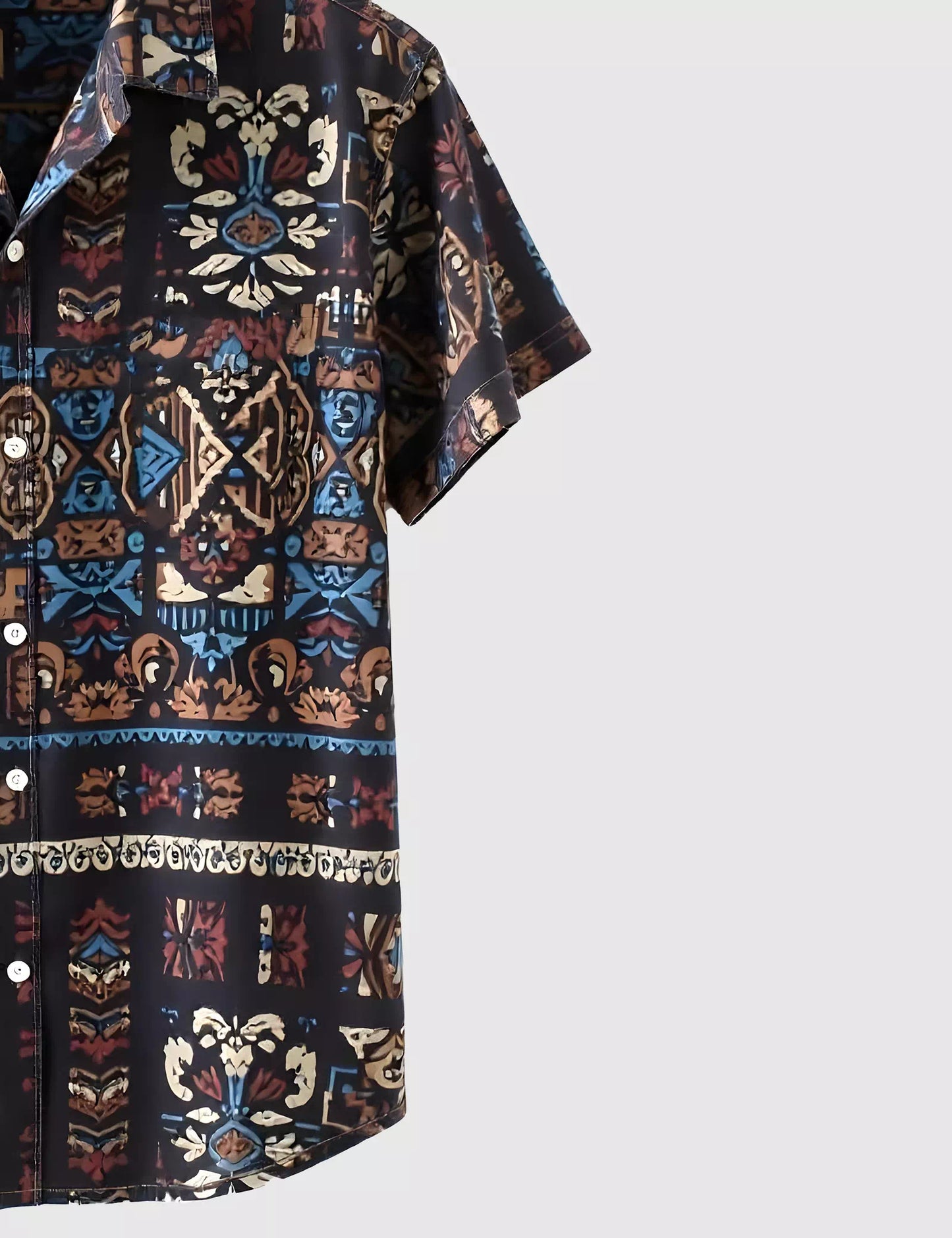 Brown Mandala Designer Men's Half Sleeves Printed Shirt Exclusive