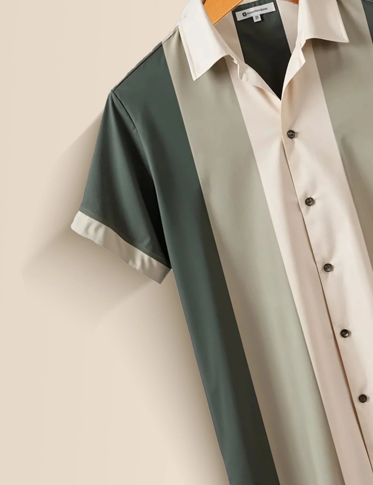 Men's Tri-Color Block Casual – Printed Half Sleeve Shirt