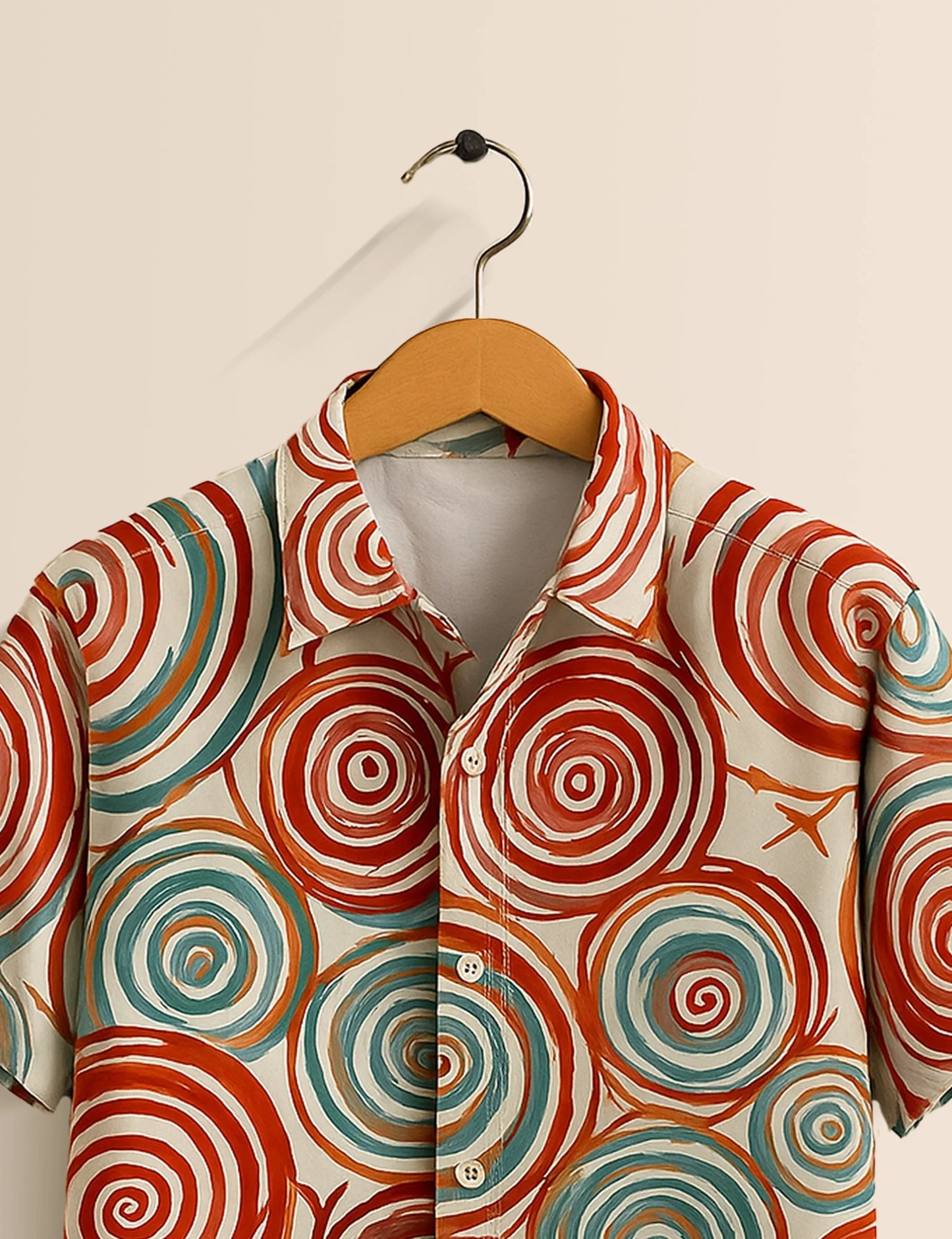 Men's Tribal Abstract Spiral - Printed Half Sleeve Shirt