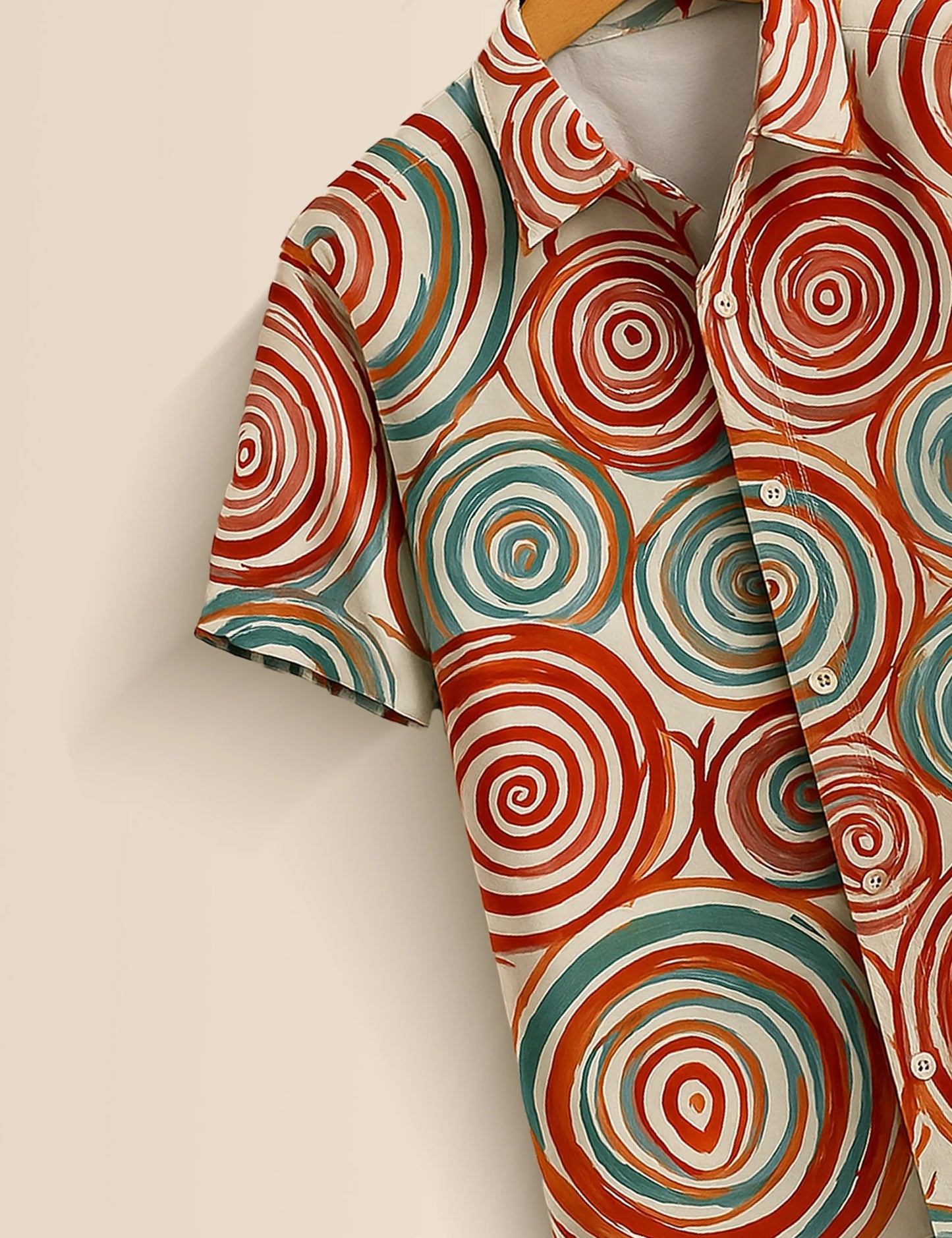 Men's Tribal Abstract Spiral - Printed Half Sleeve Shirt
