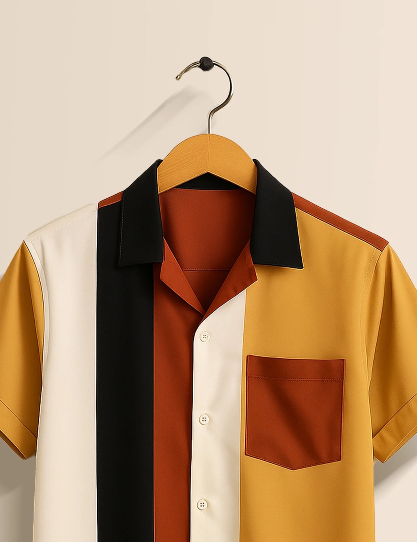 Men's Tribal Color Block Panel – Printed Half Sleeve Shirt