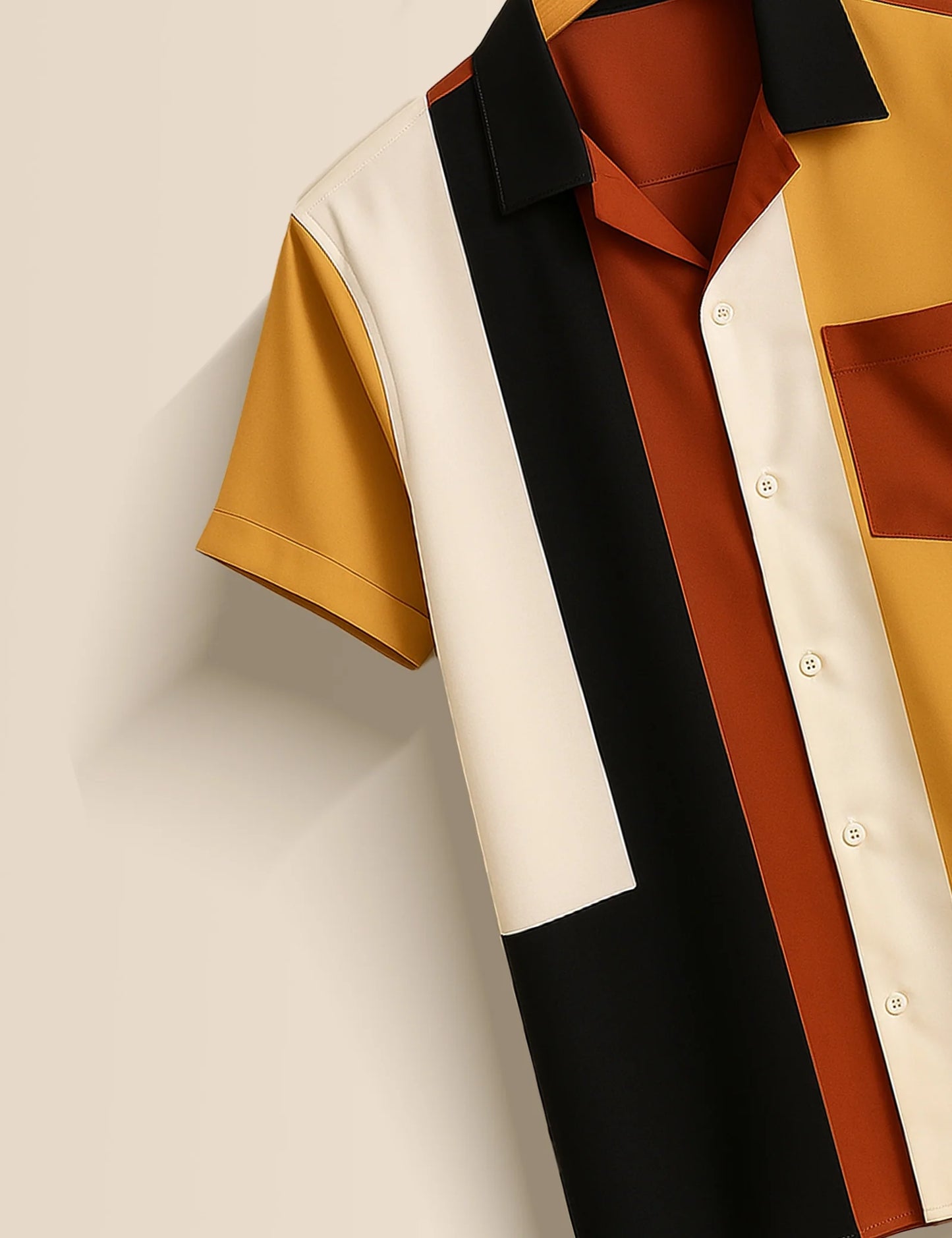 Men's Tribal Color Block Panel – Printed Half Sleeve Shirt