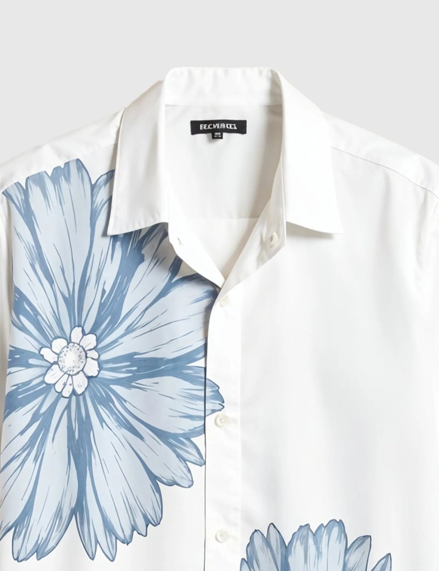 Two Blue Flower Men's Half Sleeves Printed Shirt Exclusive