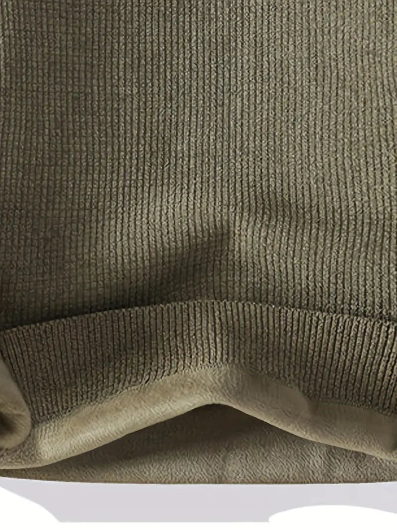 Commisely Minimal Embroidered Knit Sweater – Olive Green